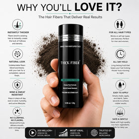 Thick Fiber Hair Building Fibers Dark Blonde 28g with hair styling products