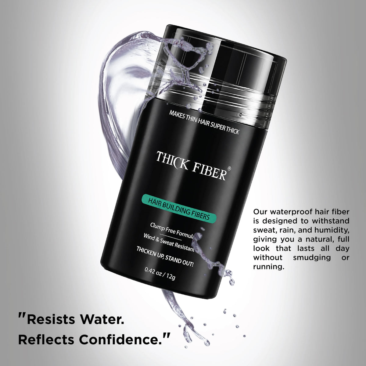 Thick Fiber Hair Building Fibers grey 12g with styling tools