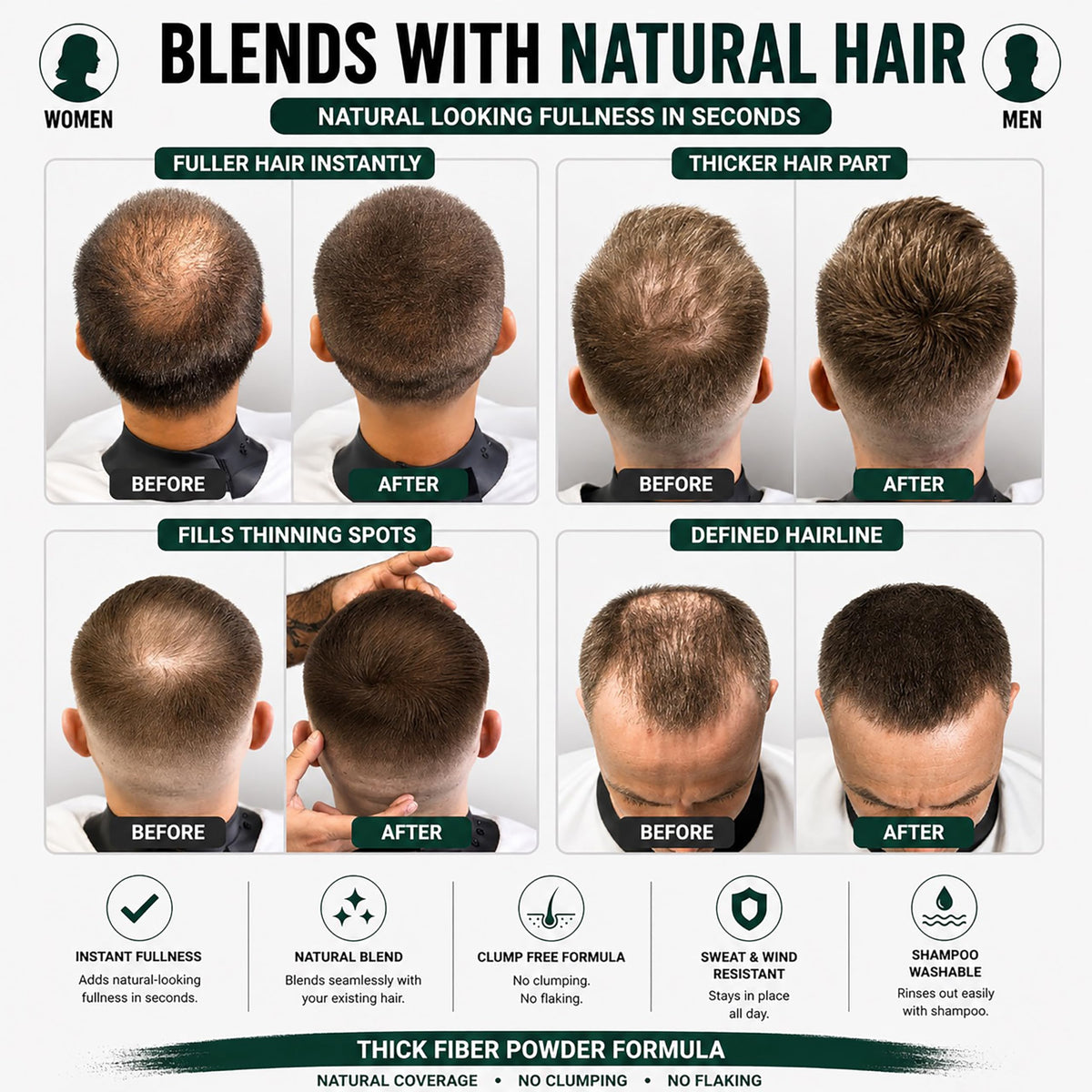 Thick Fiber Hair Fibers application process