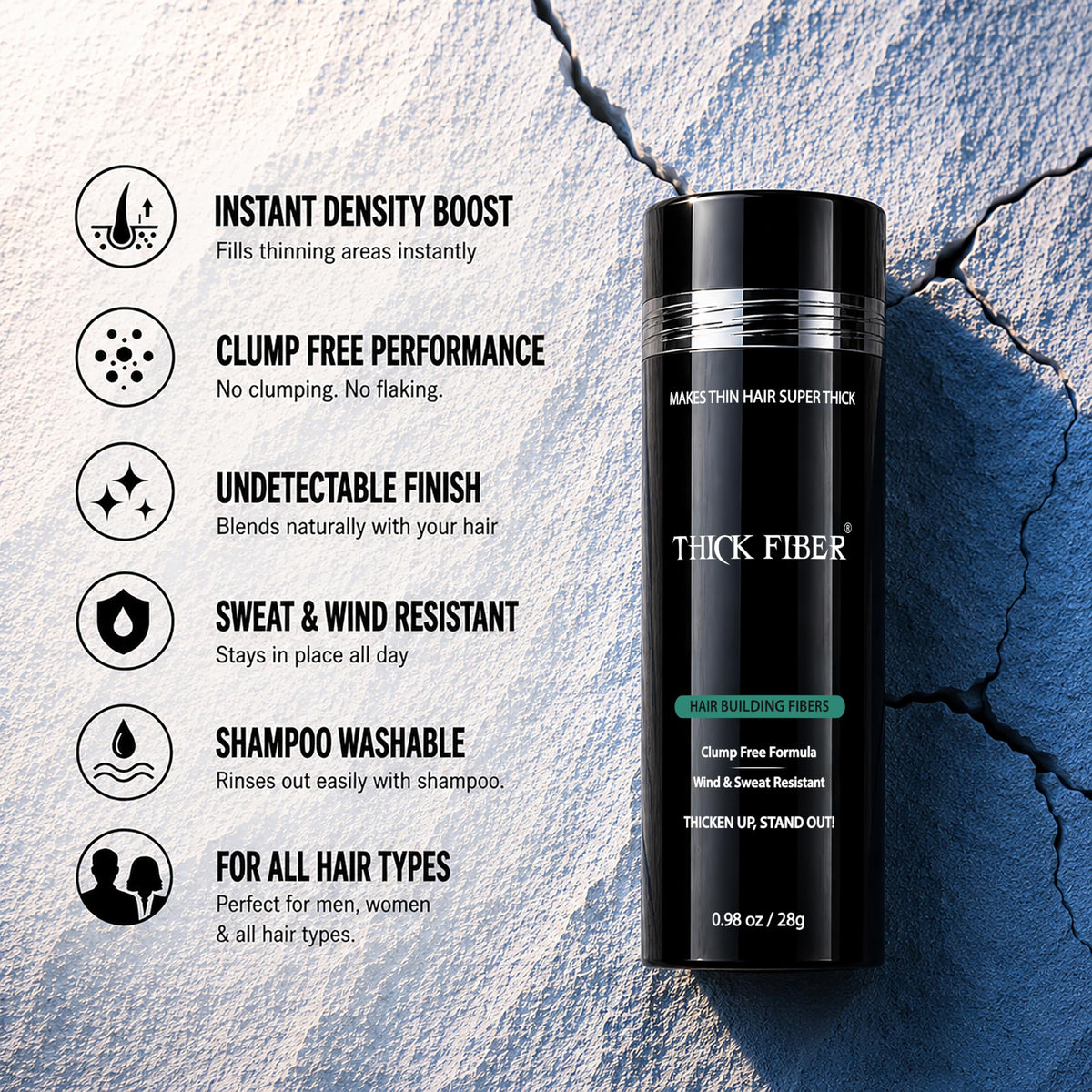 Thick Fiber Hair Fibers before and after use