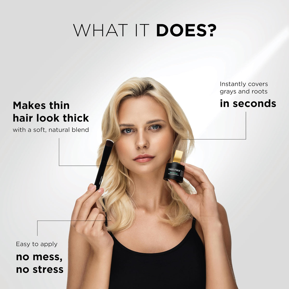 Thick Fiber Root Touch Up Concealer Light Blonde with precision brush