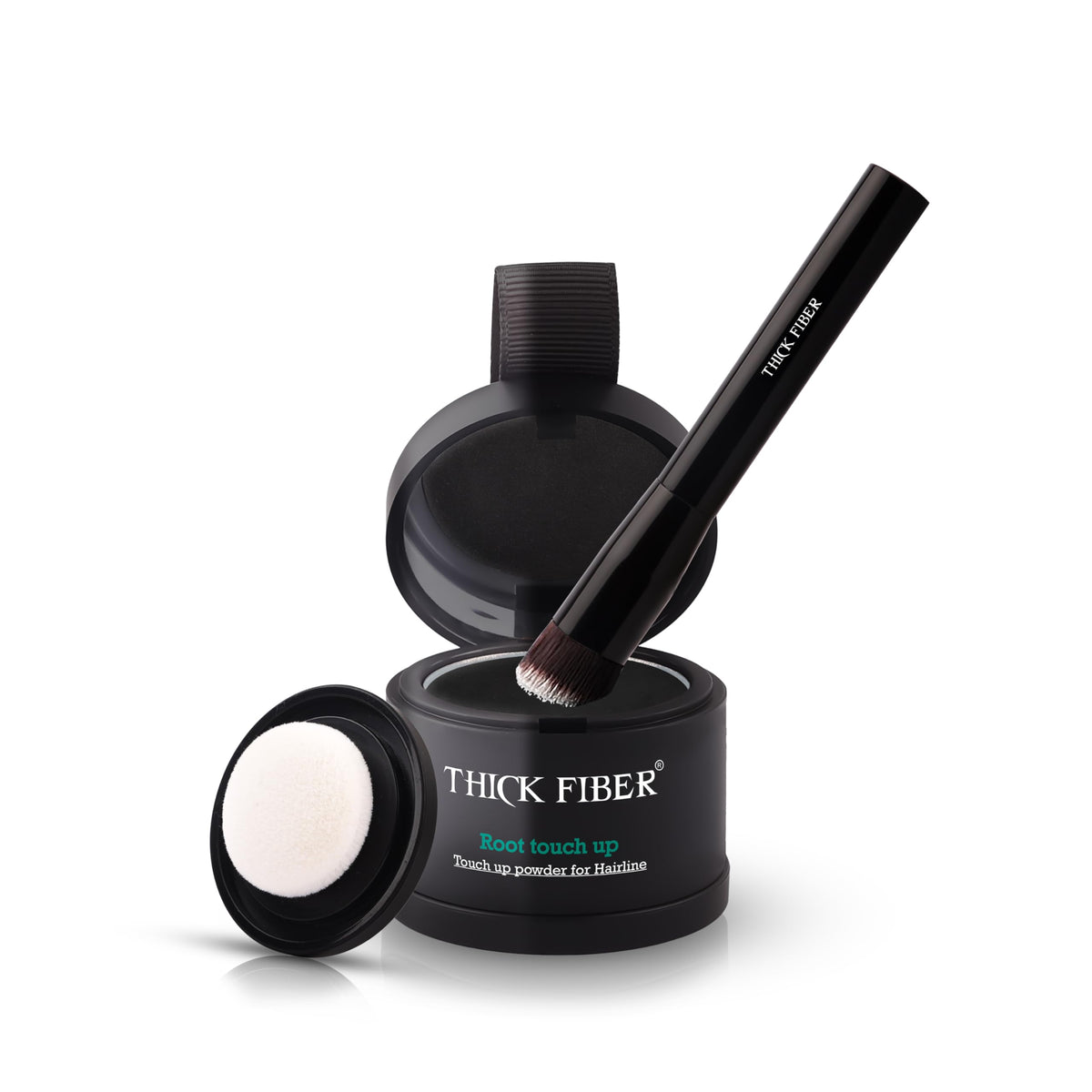 Thick Fiber Root Touch Up Powder black model front view