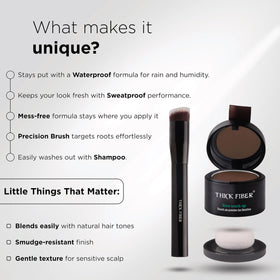 Thick Fiber Root Touch Up Powder in use on hair
