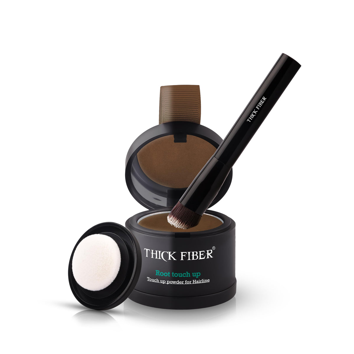 Thick Fiber Root Touch Up Powder Set Light Brown front view