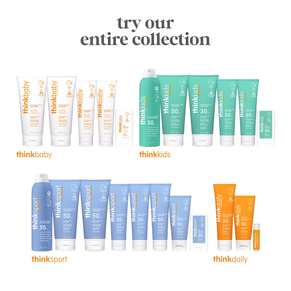 THINK Kids Sunscreen Spray SPF 50+ lifestyle image with children