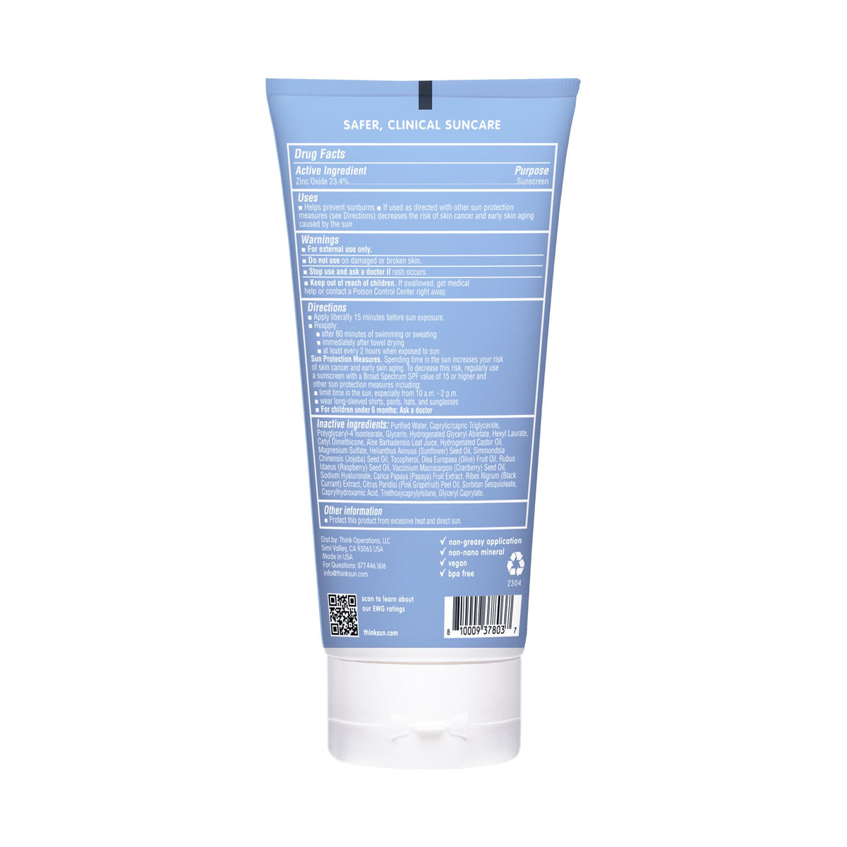 THINK Thinksport Mineral Sunscreen SPF 50+ application on skin