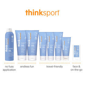 THINK Thinksport Mineral Sunscreen SPF 50+ side view showcasing nozzle