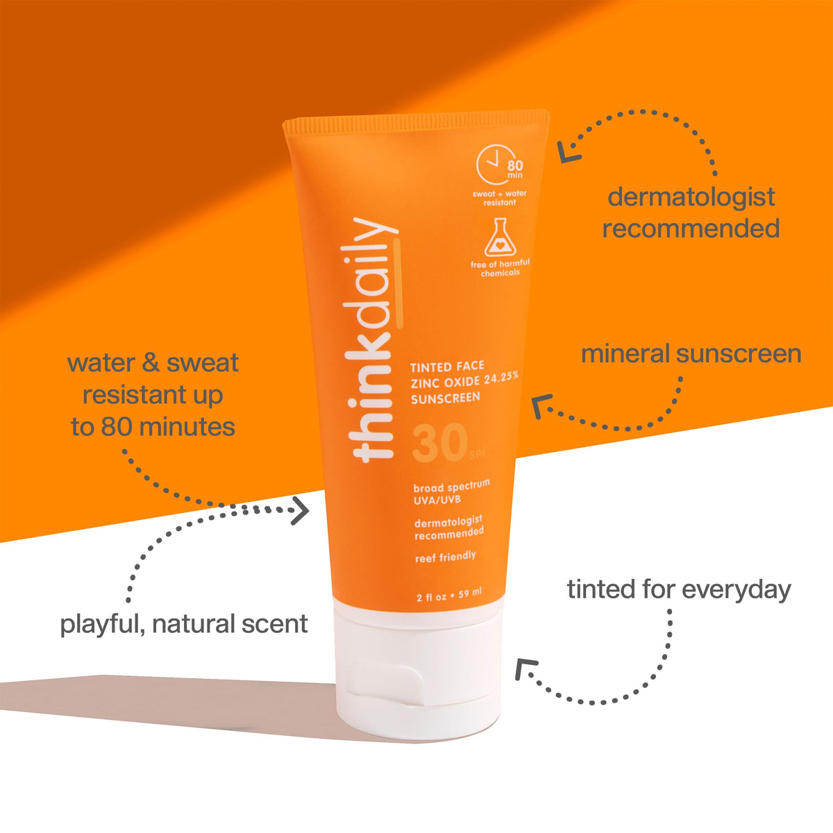 THINK Tinted Sunscreen for Face SPF 30 back view