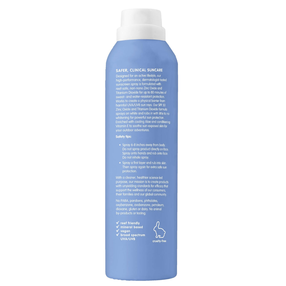 Thinksport Mineral Sunscreen Spray SPF 50+ packaging on a picnic table