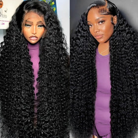 Tholap 30 Inch Deep Wave Lace Front Wig front view
