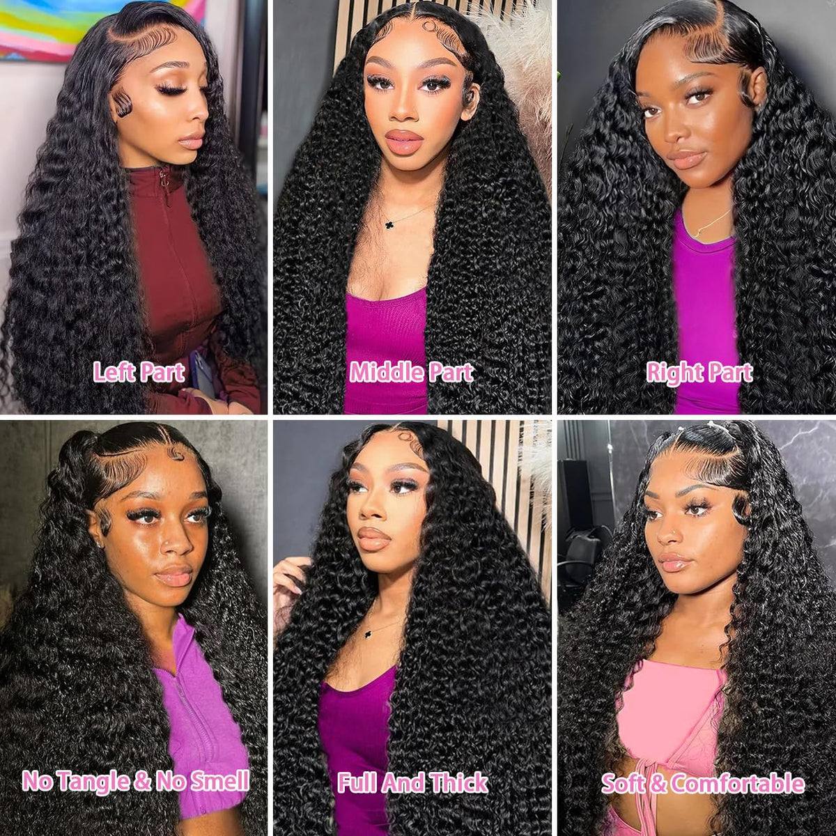 Tholap 30 Inch Deep Wave Lace Front Wig styled in a ponytail