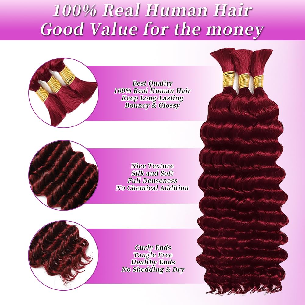 Three bundles of Acbhoa human hair for braiding in packaging