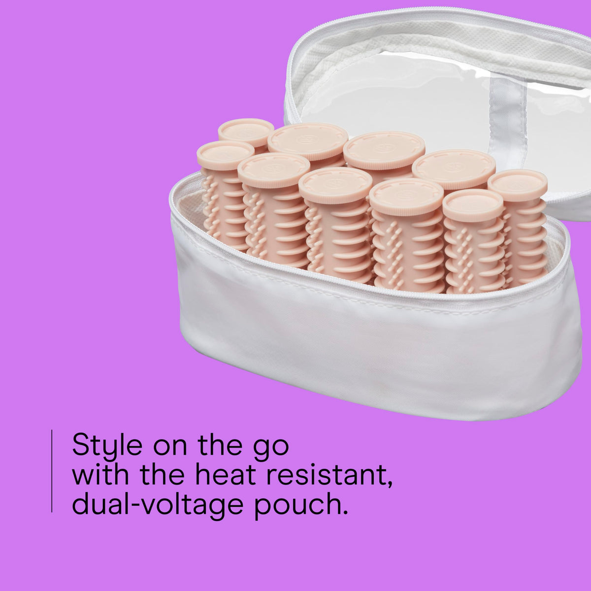 Three medium 1 inch Conair hot rollers displayed