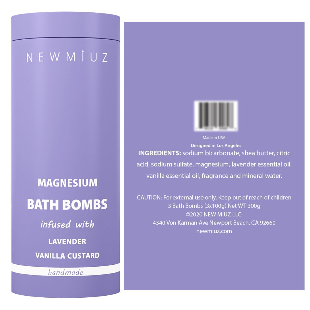 Three New Miuz bath bombs in a gift box