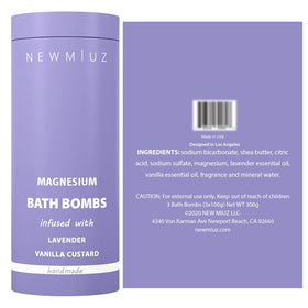 Three New Miuz bath bombs in a gift box