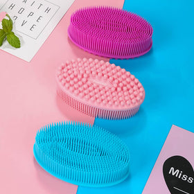 Three TDHDIKE Silicone Body Scrubbers in different colours