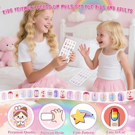 Thrilez kids fake nails package showing 6 packs of nails