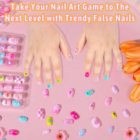 Thrilez Kids Fake Nails Set in a playful setting