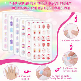 Thrilez kids nails set with glittery designs