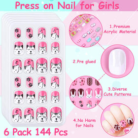 Thrilez Kids Press on Nails close-up of vibrant designs