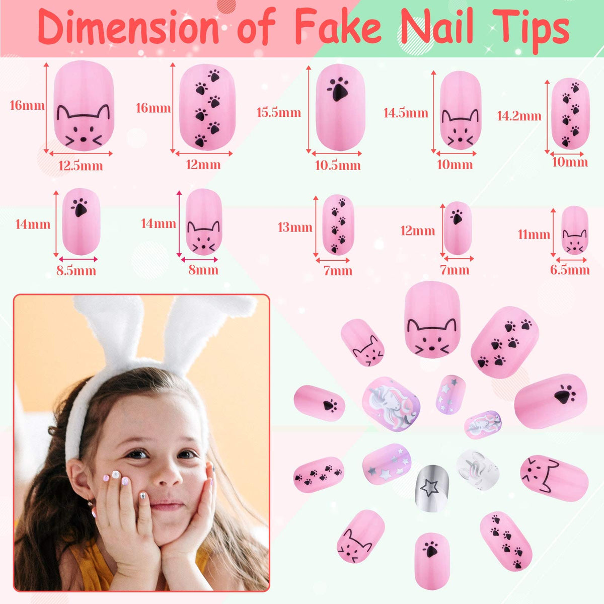 Thrilez Kids Press on Nails in a variety of sizes