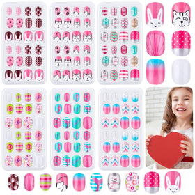 Thrilez Kids Press on Nails Set 144 Pcs assorted designs front view