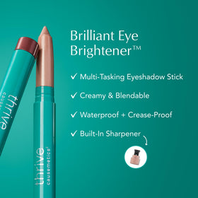 Thrive Causemetics Eye Brightener Stick showing light cream matte shade