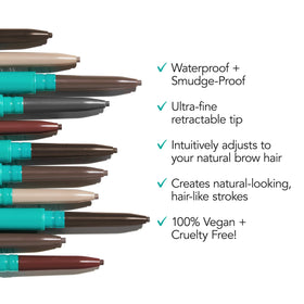 Thrive Causemetics Infinity Waterproof Eyebrow Pencil Taupe with spoolie brush