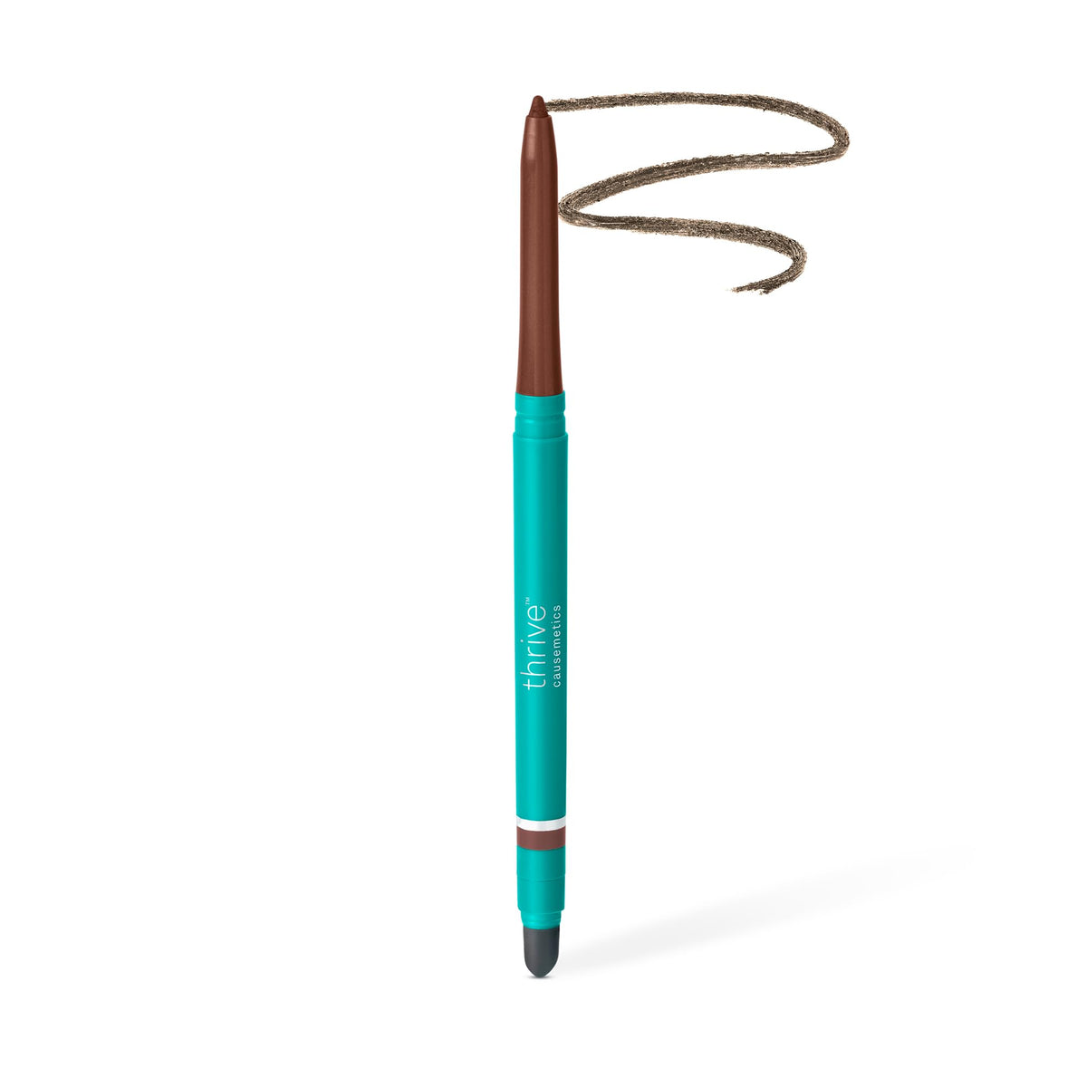 Thrive Causemetics Infinity Waterproof Eyeliner Pencil in Brown Matte shade front view
