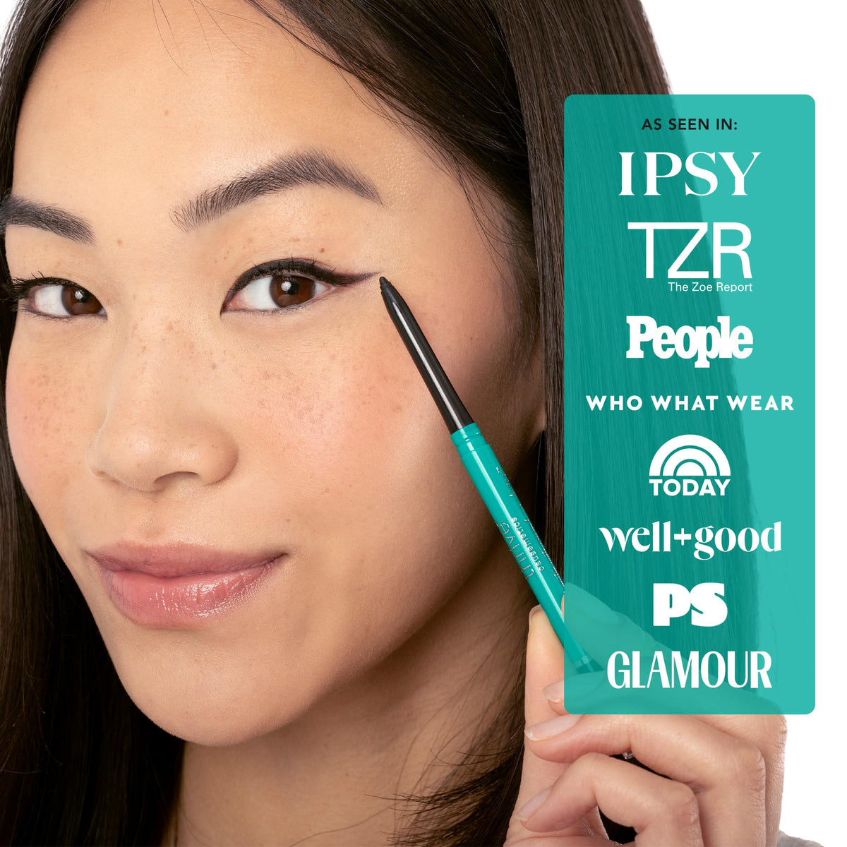 Thrive Causemetics Infinity Waterproof Eyeliner Pencil in use on model