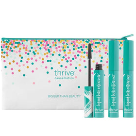 Thrive Causemetics Liquid Lash Extensions Mascara Gift Set front view with three mascara tubes