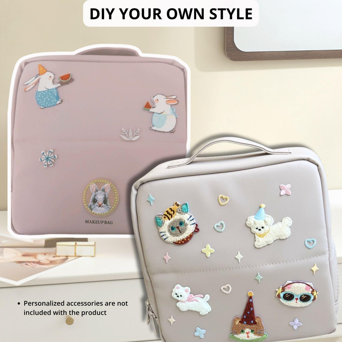 tianzong Travel Makeup Bag on a bathroom vanity