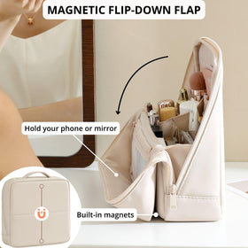 tianzong Travel Makeup Bag with magnetic fold-down flap