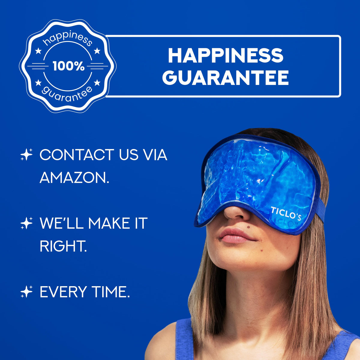 TICLO'S cooling eye mask being used by a person relaxing