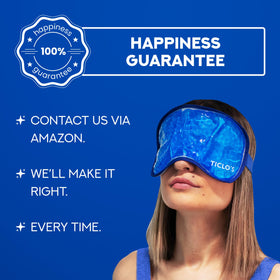 TICLO'S cooling eye mask being used by a person relaxing