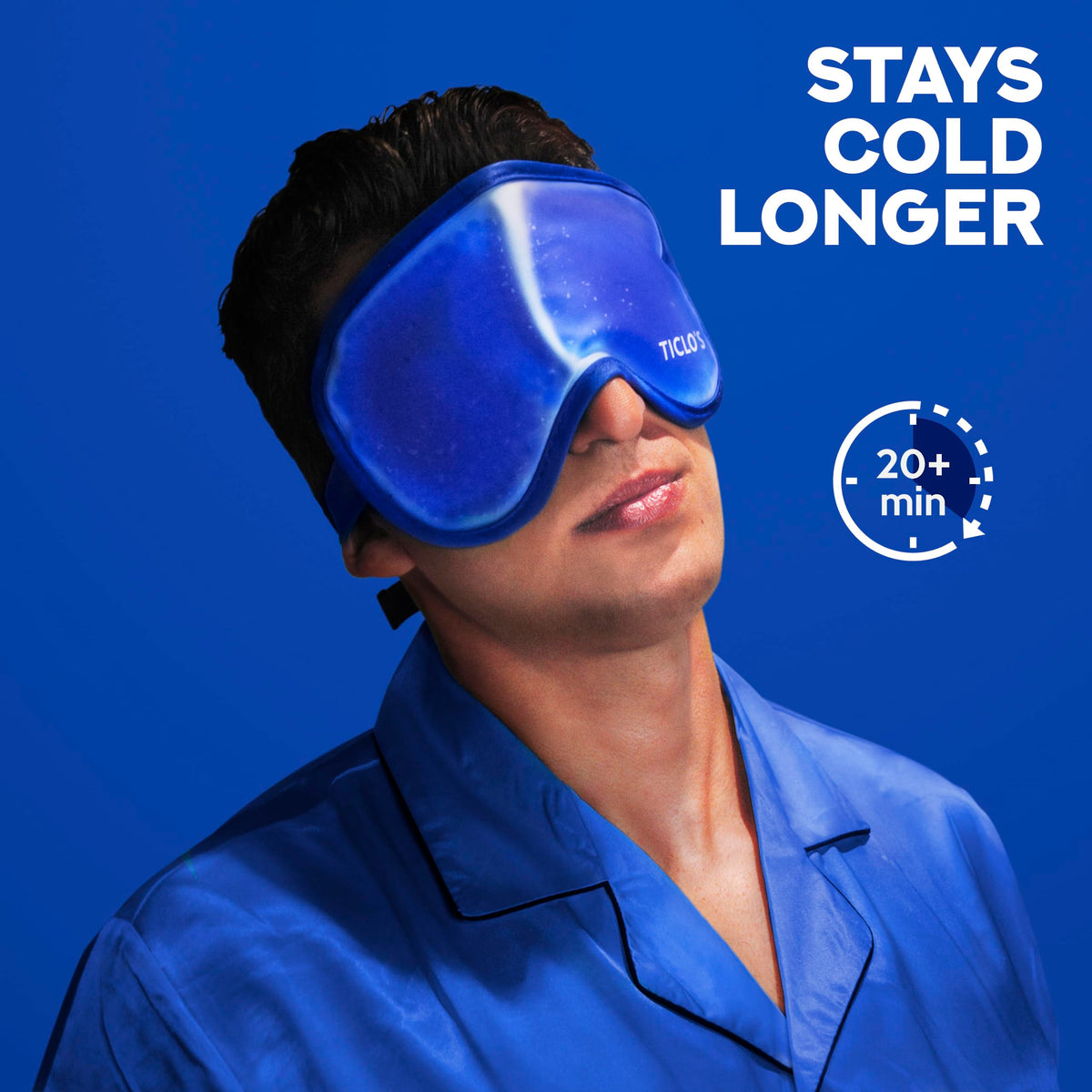 TICLO'S cooling eye mask with packaging details