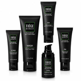 Tiege Hanley Advanced Men's Skin Care Set front view with all products
