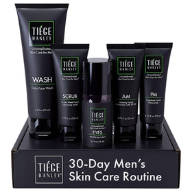 Tiege Hanley Advanced Men's Skin Care Set front view with all products