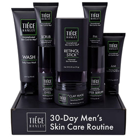 Tiege Hanley Rejuvenation Men's Skin Care Set front view with all products displayed