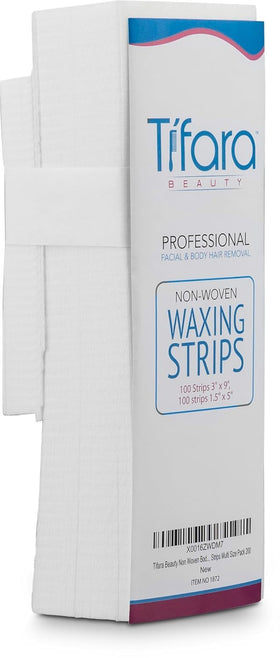 Tifara Beauty Non Woven Wax Strips in use on skin
