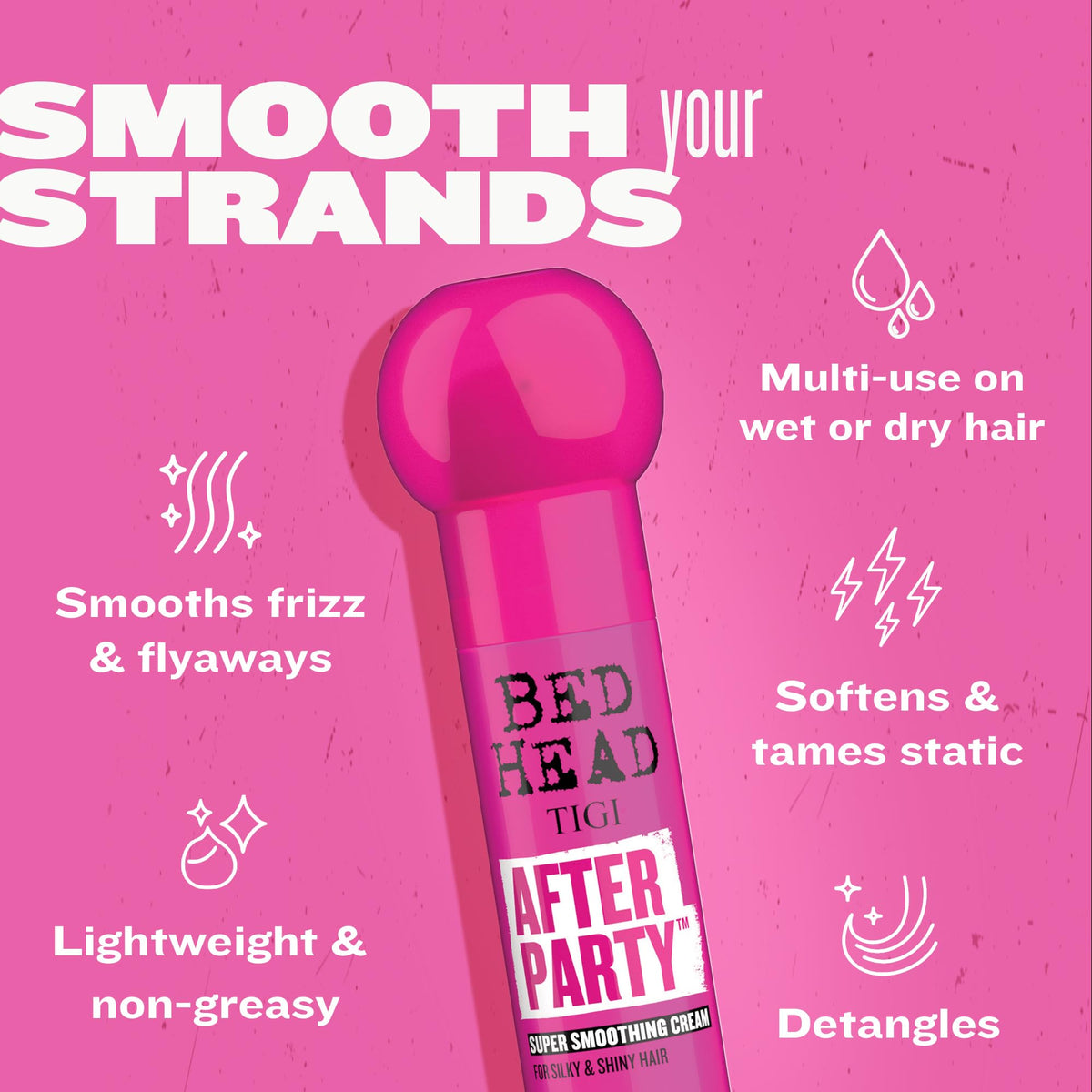 TIGI Bed Head After Party Smoothing Cream application on hair
