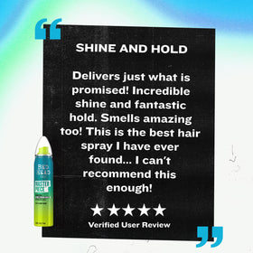 TIGI Bed Head Frizz Control Hair Spray 2 oz on a vanity