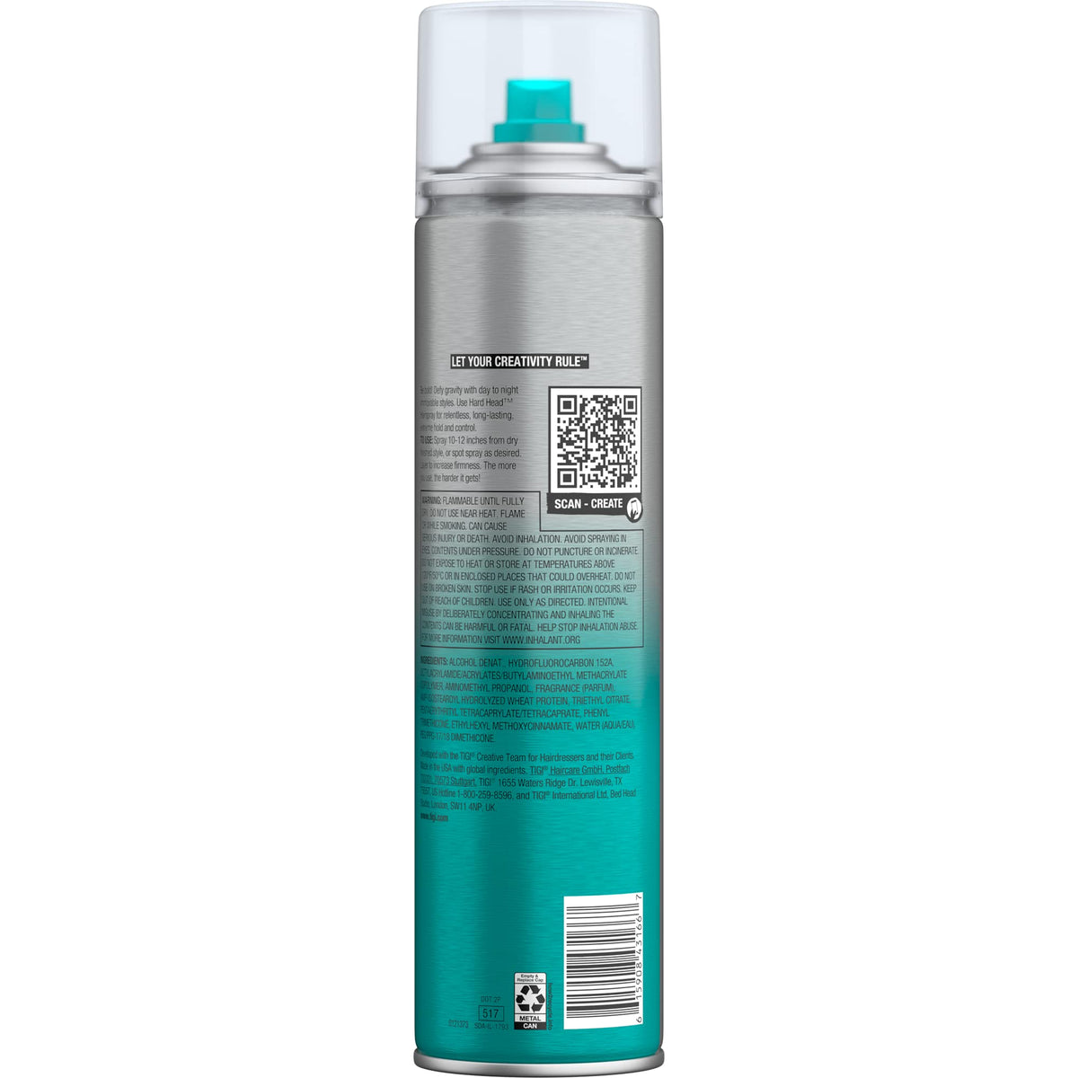TIGI Bed Head Hard Head Hair Spray with styling tools