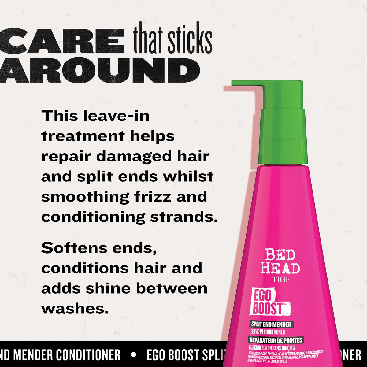 TIGI Bed Head Leave-In Conditioner application on hair