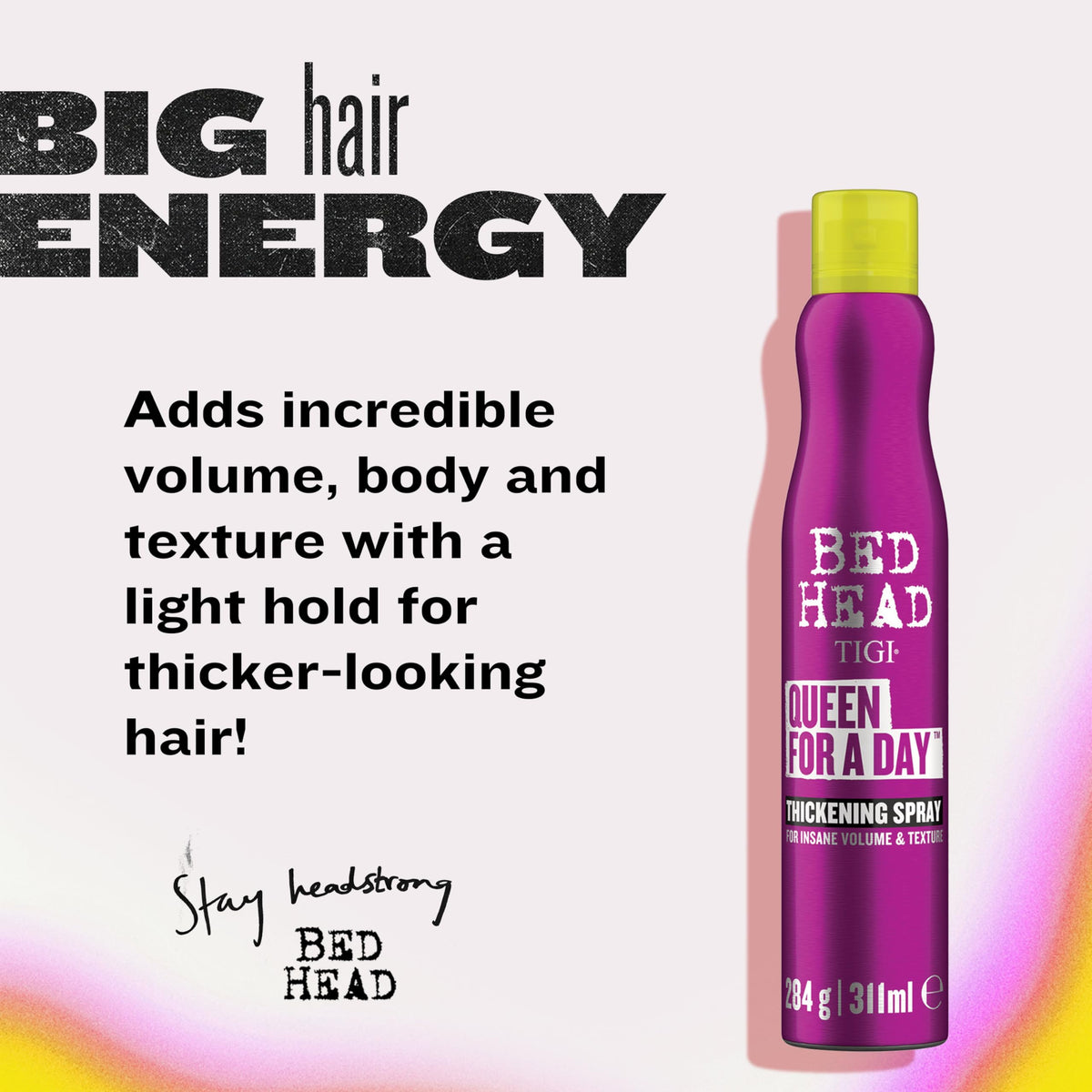 TIGI Bed Head Queen For A Day spray nozzle close-up