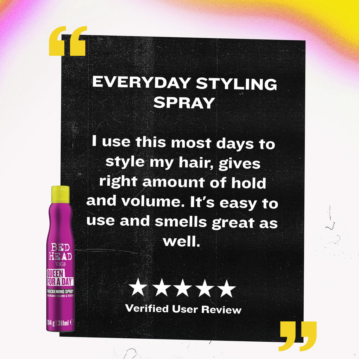 TIGI Bed Head Queen For A Day volumizing spray back view
