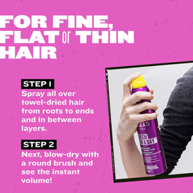 TIGI Bed Head Queen For A Day volumizing spray in use on hair