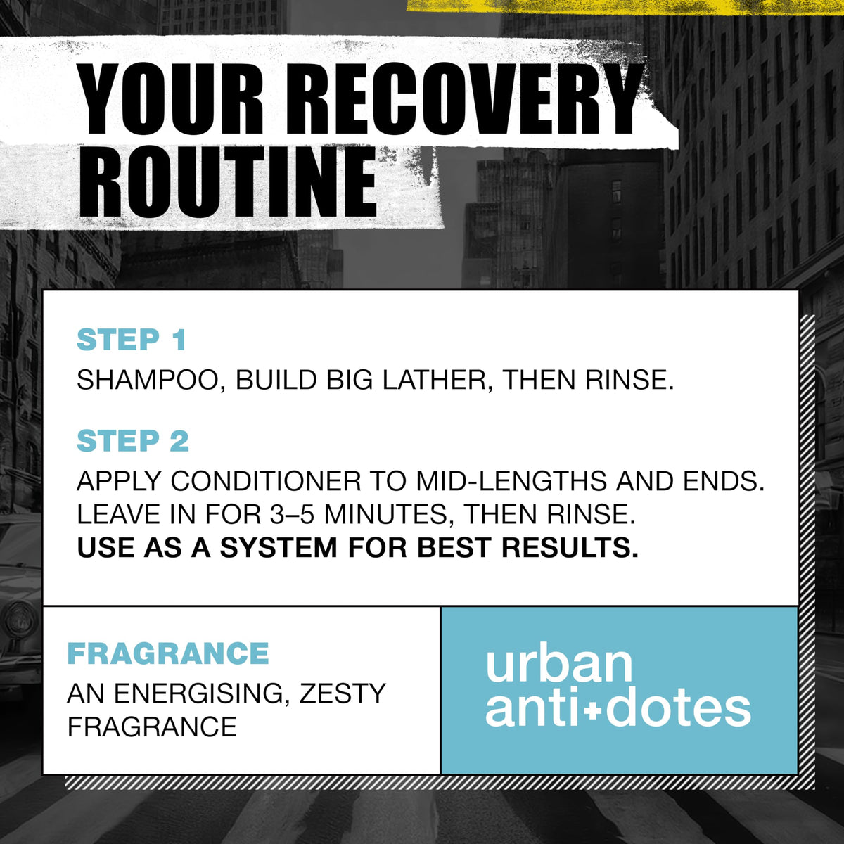 TIGI Bed Head Recovery Shampoo and Conditioner with hair styling tools