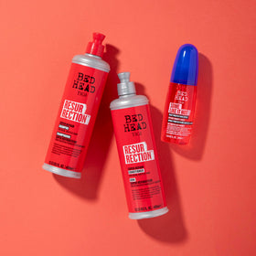 TIGI Bed Head Resurrection Shampoo and Conditioner in bathroom setting