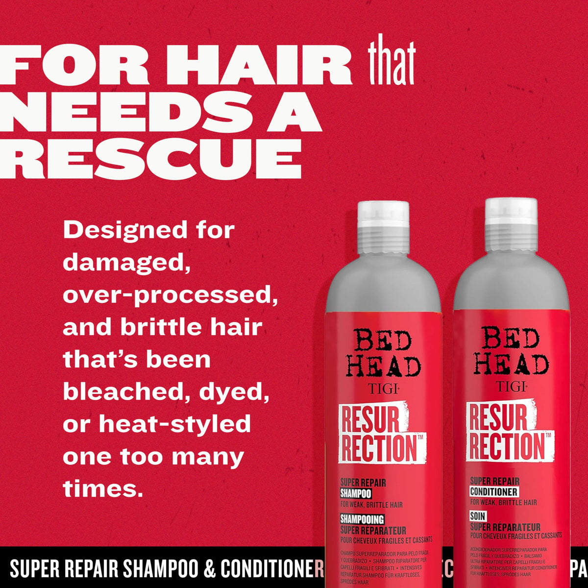 TIGI Bed Head Resurrection Shampoo and Conditioner set packaging